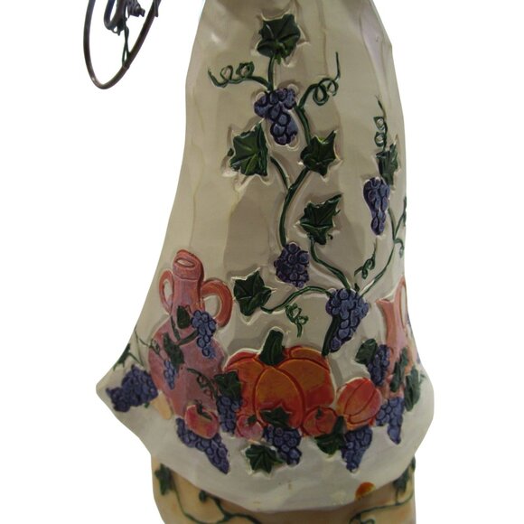 Autumn Angel Carved Wood Look Resin Metal Wings Fall Basket Cornucopia GUC - Picture 5 of 16